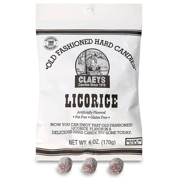 Claeys Old Fashioned Black Licorice Hard Candy