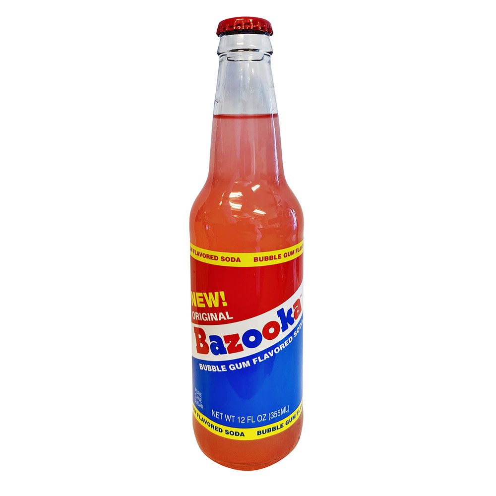 Bazooka Bubble Gum Flavor Soda 12 OZ Bottle