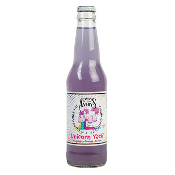 Avery's Soda Unicorn Yack Raspberry Orange Cream Soda 12 OZ Bottle