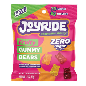 Joyride Fruity Gummy Bears Zero Sugar 1.7 OZ Bag