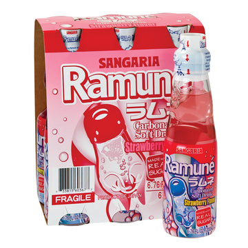 SANGARIA RAMUNE STRAWBERRY SODA 1 PK BOTTLE