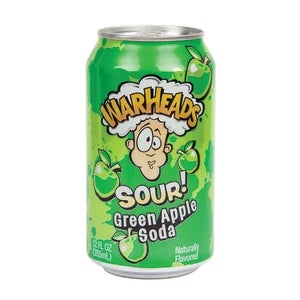 Warheads Soda Sour Green Apple 12 OZ Can